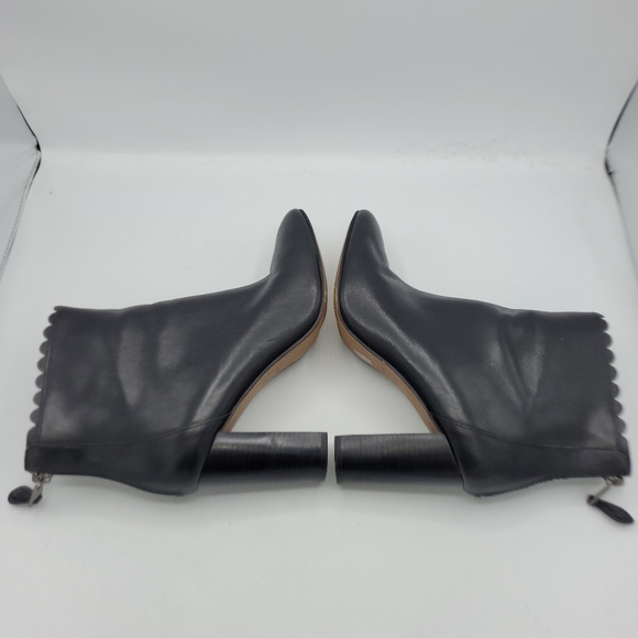 Coach Terence Scallop Soft Shine Calf Ankle Boots in Black Leather Size 10 B - Picture 8 of 16